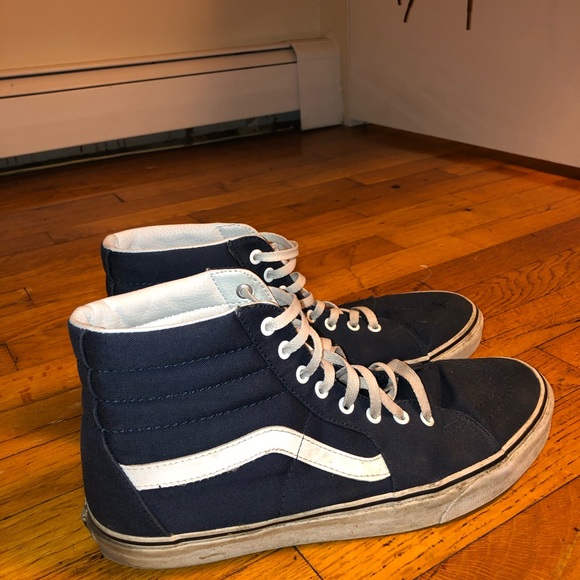 navy blue high top vans